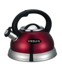 Steelex Red Whistling Kettle - 2.7L