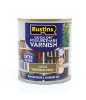 Rustins Quick Drying Polyurethane Varnish Satin Antique Pine 500ml - Extra Tough