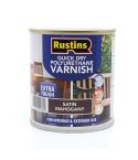 Rustins Quick Drying Polyurethane Varnish Satin Mahogany 500ml
