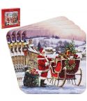 Santa Christmas Coaster - Set of 4