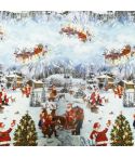 Santa And His Reindeers Oilcloth