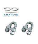 Chapuis 3/4mm Wire Rope Stirrup Clips - Pack of 2