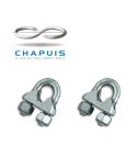 Chapuis 5mm Wire Rope Stirrup Clips - Pack of 2