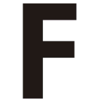 Black Helvetica Bold Condensed Style Vinyl Letter F - 75mm