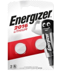 Energizer Button Cell Batteries CR2016 3V Lithium Pack of 2