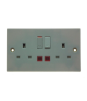 Double 2 Gang 13A White Socket With Neon Indicator