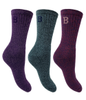Ladies All Terrain Purple Mix Socks 3 Pairs U.K. Size 4-7