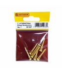 Centurion 1 x 8 Slotted Brass Round Head Woodscrews - Pack Of 7