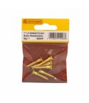 Centurion 1" x 8 Slotted Countersunk Brass Woodscrews - Pack Of 7