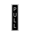 Self-Adhesive PVC "Pull" Sign Black And Polished Chrome Effect - 200mm x 50mm