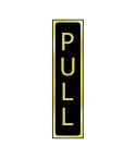 Self-Adhesive PVC  "Pull" Sign Black And Polished Gold Effect - 200mm x 50mm