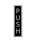 Self-Adhesive PVC "Push" Sign Black And Polished Chrome Effect -200mm x 50mm
