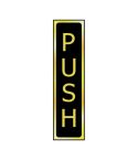Self-Adhesive PVC "Push" Sign Black And Polished Gold Effect 200mm x 50mm