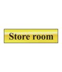Self-Adhesive PVC "Store Room" Sign Polished Gold Effect - 200mm x 50mm