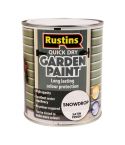 Rustins QD Satin Garden Paint - Snowdrop 750ml