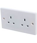 2 Gang 13amp un-switched Socket  White