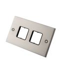 Chrome 2 Gang 4 Module Empty Switch Plate