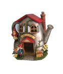 Watering Can Fairy House With Solar Light