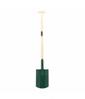 Metal garden spade with straight ribs - 4ft