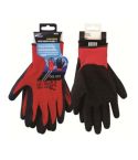 Black Crinkle Latex Coated Gloves - L