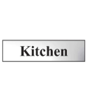 Chrome Effect "Kitchen" Sign - Self-Adhesive PVC (200mm x 50mm)
