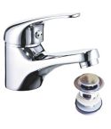 Aqua K Series Chrome Lever Basin Mixer Tap - With Waste 