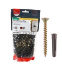 Timco 35mm Brown Plastic Plugs with Screws - Pack Of 125