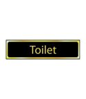 Polished Brass Toilet Sign - 200 x 50mm