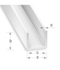 U-Shaped White PVC Profile 8.7mm x 6.2mm x 6.3mm x 1.2mm x 1m 
