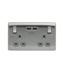 BG 13A Switched Double Socket With 2X USB Charger