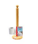 Steelex Wooded Upright Toilet Roll Holder 