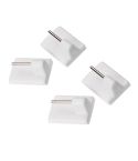 Pack of 4 White Self Adhesive Hooks for Net Curtains