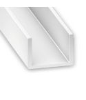 White PVC U-Shaped Squared Profile - 22mm x 9.5mm x 1m