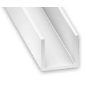 White PVC U-Shaped Squared Profile - 11.5mm x 10.5mm x 1m