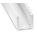 White PVC U-Shaped Squared Profile - 18mm x 10mm x 2m