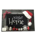Black / Red Winter At Home Christmas Door Mat - 40 x 60cm