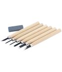 Draper 7 Piece Wood Carving Set with Sharpening Stone