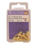 Slotted Brass Woodscrews 3/4in x 6mm - Pack of 12