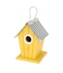 Birdhouse with coloured lacquered wood finish - Yellow Finish