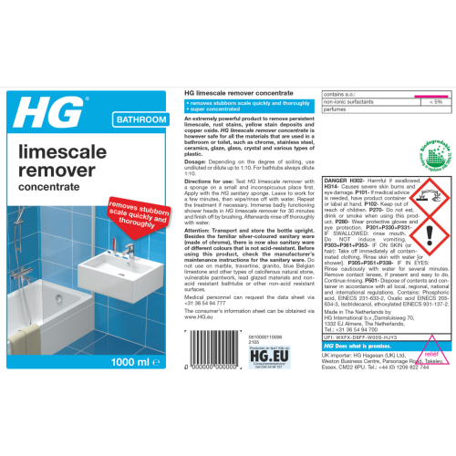 HG Professional Liescale Reover 1L - The Ost Powerful Concentrated