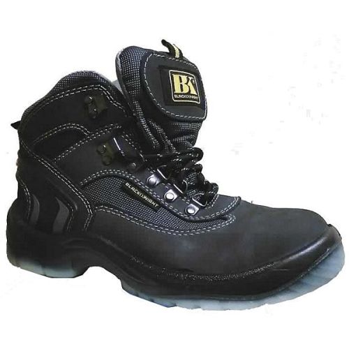 Black Knight Black Split Nubuck Leather Safety Boots Size 10 EU45