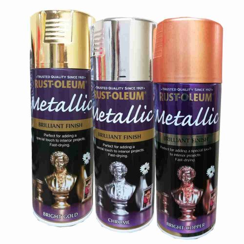 Rust-Oleum White Gold Metallic Spray Paint 400ml Indoor Paint Scratch  Resistant