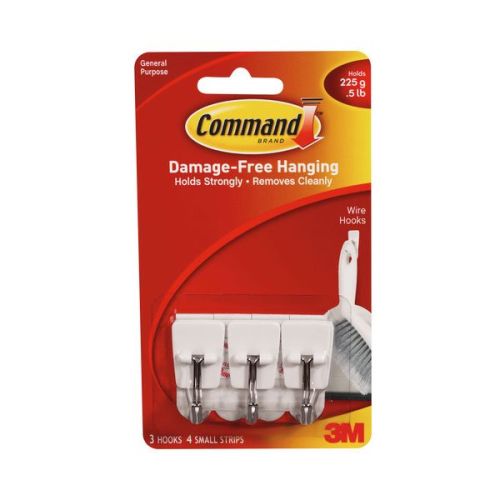 Buy a Command™ Small Wire Hooks - White Pack of 3 Online in