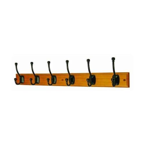Headbourne 6 Ball End Black Hooks on Wooden Board