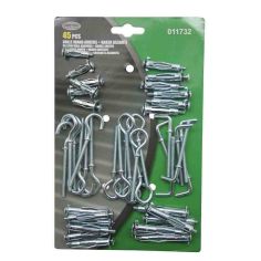 Hofftech 45pc Assorted Hollow Wall Anchors & Hooks