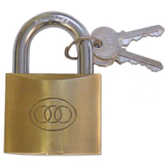 Tri Circle Brass Padlock 25mm