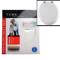 Tema High Gloss Toilet Seat - White Finish