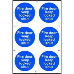 Self-Adhesive PVC Fire Door Keep Locked Shut Sign - 200x300mm