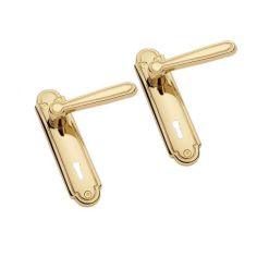 Basta Regency Polished Brass Lever Lock Door Handles - Set of 2