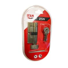 Ifam 35 /35 Anti-Snap Nickel Thumb Turn Euro Cylinder Lock